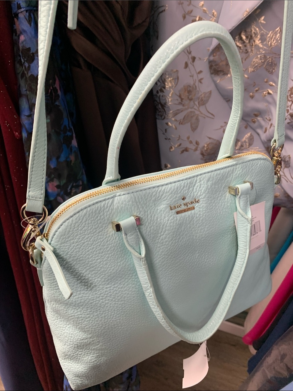 kate spade Mint Green Pebbled Leather Shoulder Bag - Picture 8 of 10